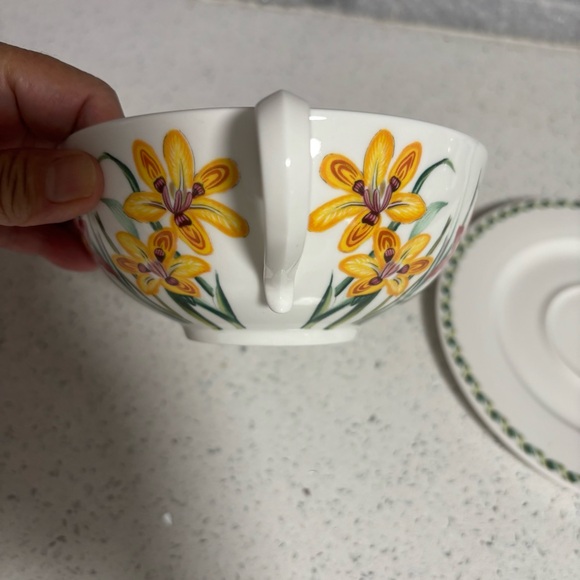 Portmeirion China Ladies Flower Garden Cream Soup Bowl & Saucer Set Vintage - Picture 12 of 16